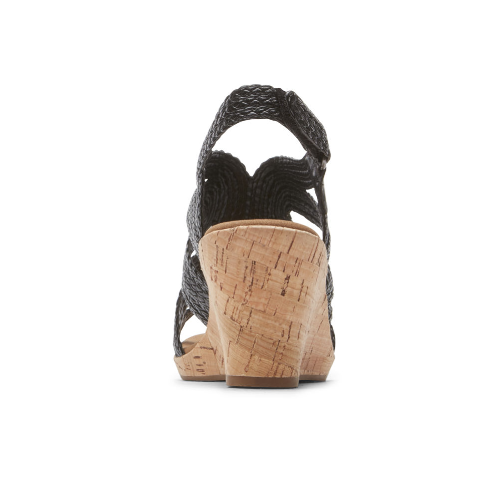 Sandálias Rockport Mulher Pretas - Briah Braided - 91785SYPF